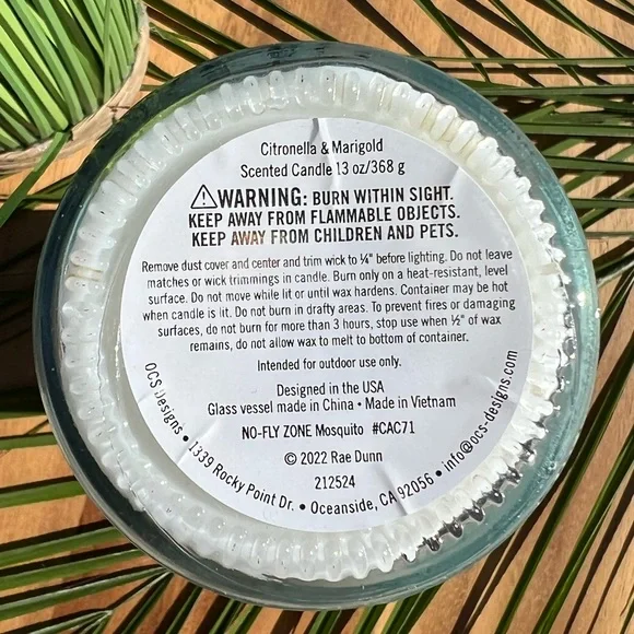 ❌SOLD❌ Rae Dunn NWT NO-FLY ZONE. Dragonfly Citronella Marigold 13oz Candle - Picture 5 of 10